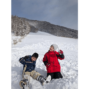 念願の雪遊び～♪寒さなんてへっちゃら