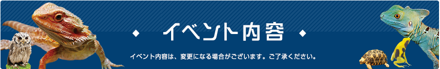 イベント内容は、変更になる場合がございます。ご了承ください。