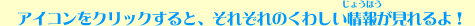アイコンをクリックするとそれぞれの詳しい情報が見れるよ!!