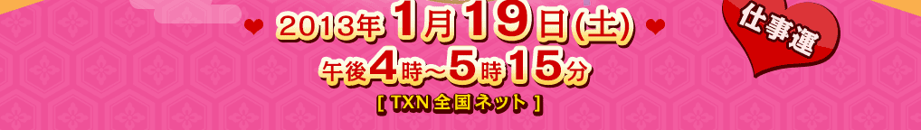 2013年1月19日(土)午後4時～5時15分 [TXN全国ネット]