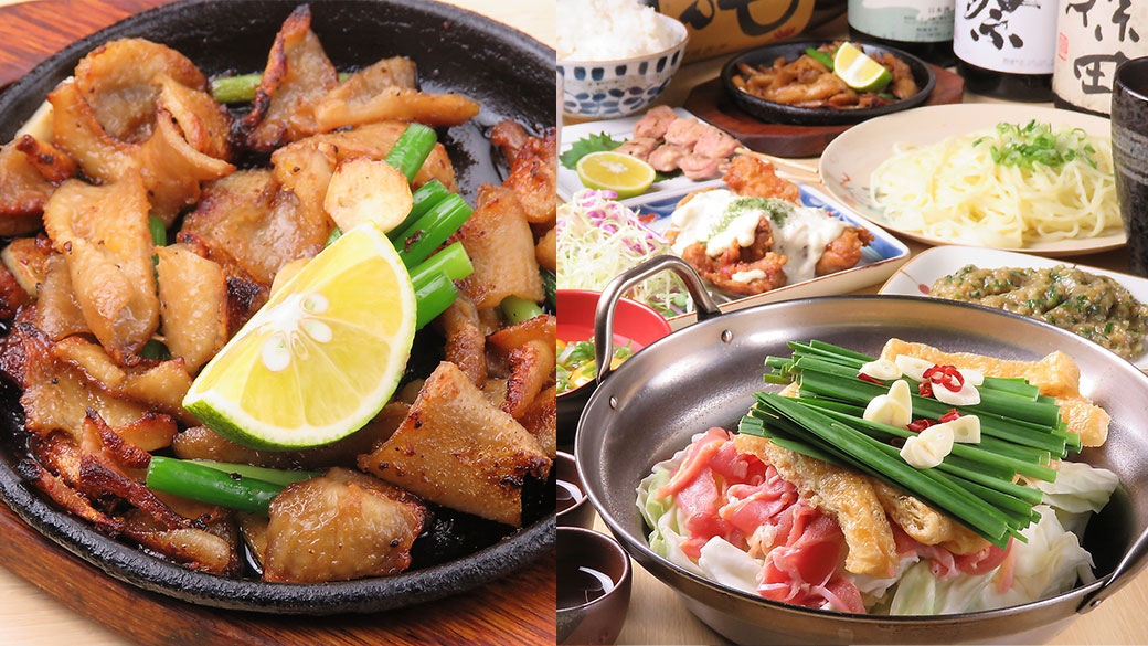 皮のにんにく焼 地鶏鍋