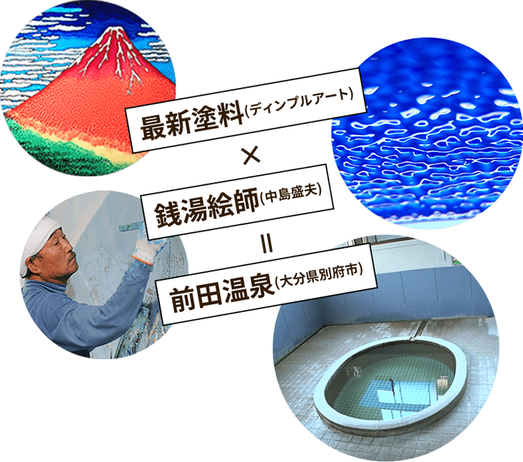 最新塗料(ディンプルアート)×銭湯絵師(中島盛夫)×前田温泉(大分県別府市)