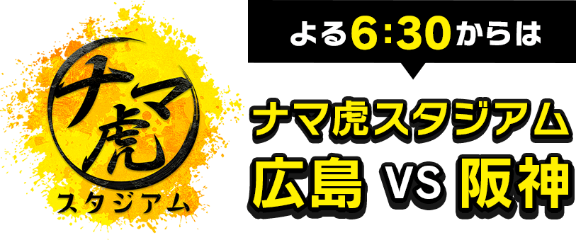 よる6:30からはナマ虎スタジアム広島 VS 阪神
