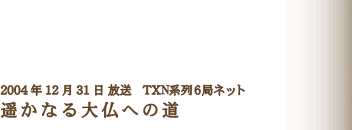 2004年12月31日 放送　TXS系列6局ネット 遥かなる大仏への道
