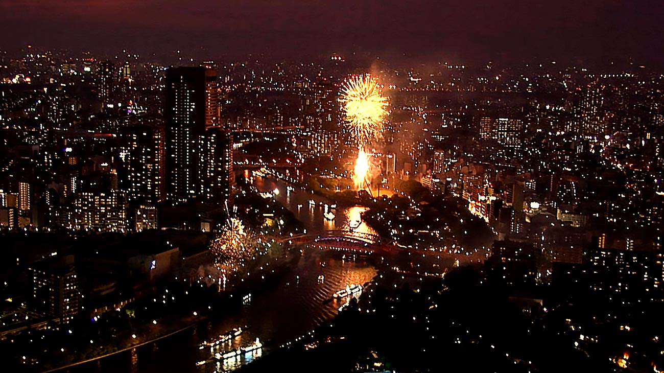 天神祭 空撮